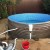 Морозоустойчивый бассейн 250х125см Лагуна круглый  цвет шоколад, лестница, фильтр насос, скиммер, песок