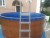 Морозоустойчивый бассейн 550х125см Лагуна круглый цвет шоколад, лестница, фильтр насос, скиммер, песок