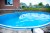 Каркасный бассейн 370х244х125см Larimar морозоустойчивый овальный (вкапываемый), скиммер, фильтр-насос, песок, лестница